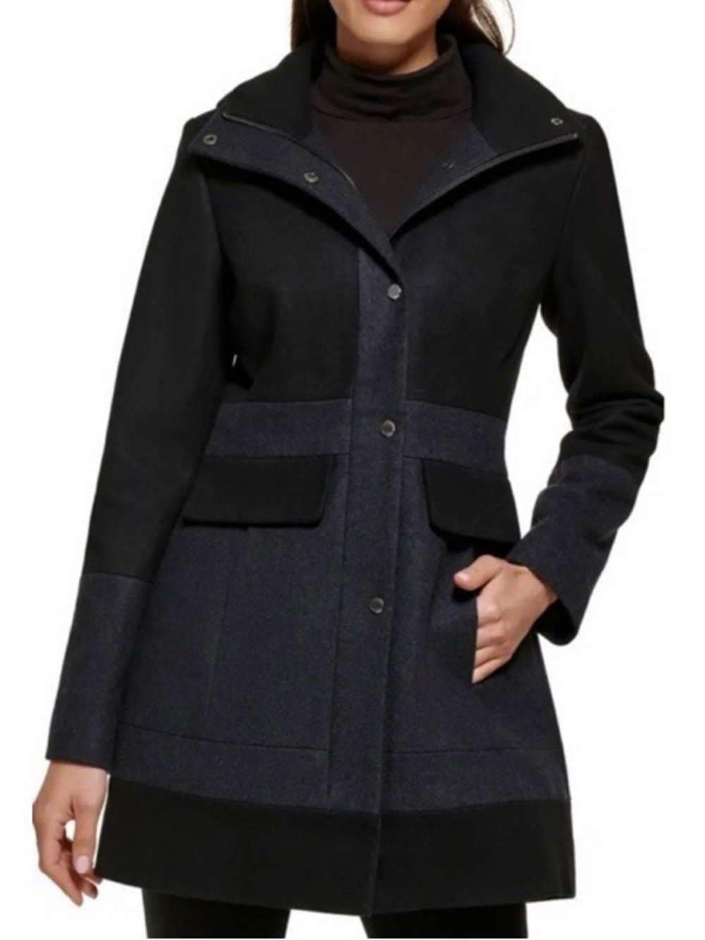 Guess Two Tone‎ Wool Blend Coat